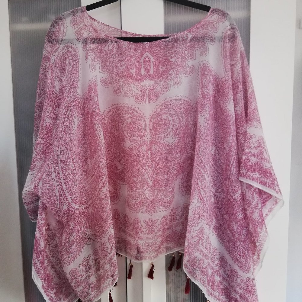 Funky paisley print cotton summer poncho